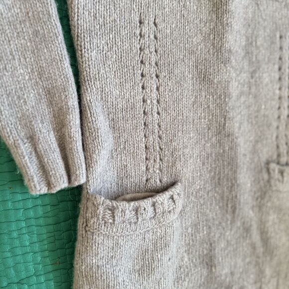 Sundance Turtleneck Sweater Long MEDIUM Merino Wool Grey Mixed Media Cozy & Soft - Picture 12 of 16